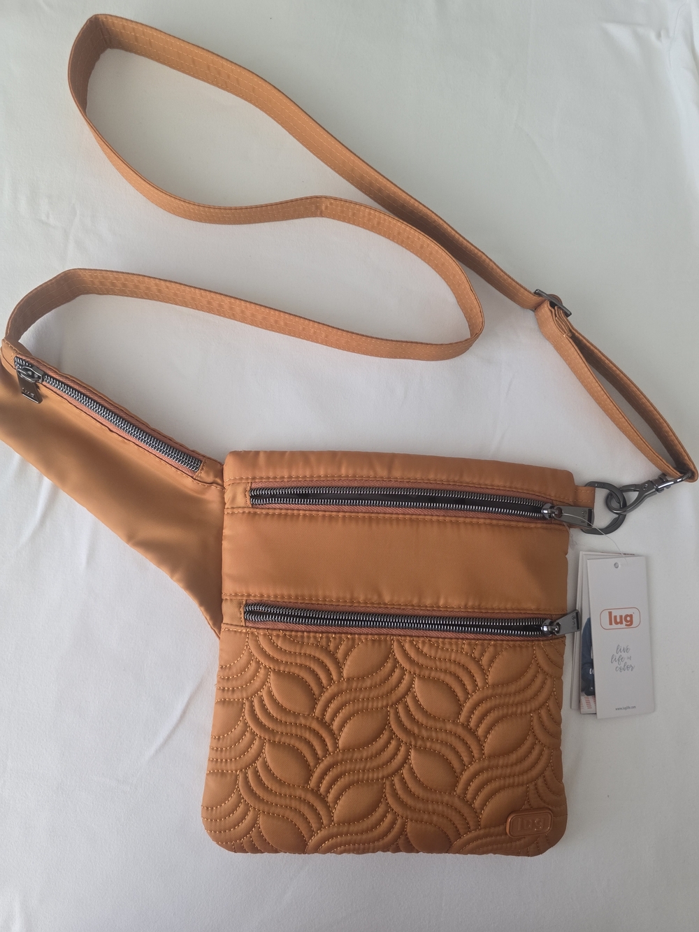 Lug Women’s Quilted Crossbody Bag in Copper Brown